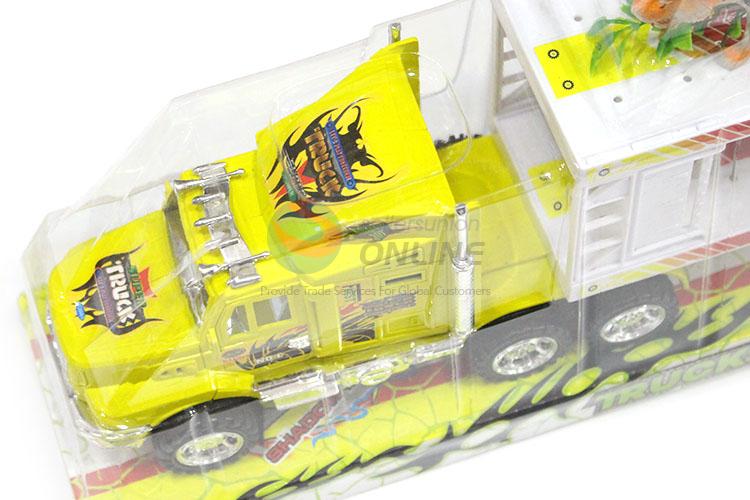 Popular Inertial Double-Deck Platform Truck With 6 Pieces Wild Animal Model Toy Set
