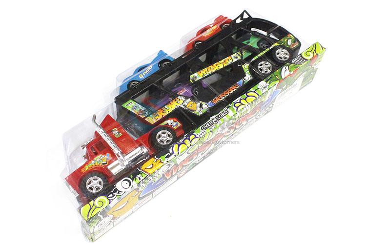 Creative Inertial Towing Vehicle With 4 Pieces Sliding Toy Car Set