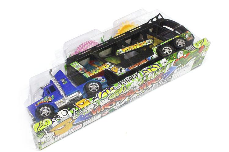 Hot Sale Inertial Towing Vehicle With 4 Pieces Dinosaur Toy Set