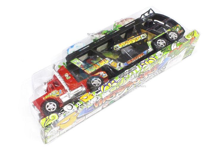 Plastic Inertial Towing Vehicle With 5 Pieces Dinosaur Model Toy