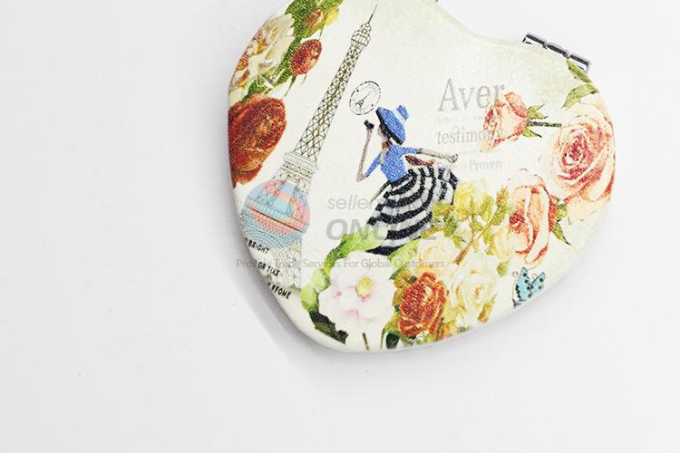 Great Heart-shaped Folding Makeup Mirror for Sale