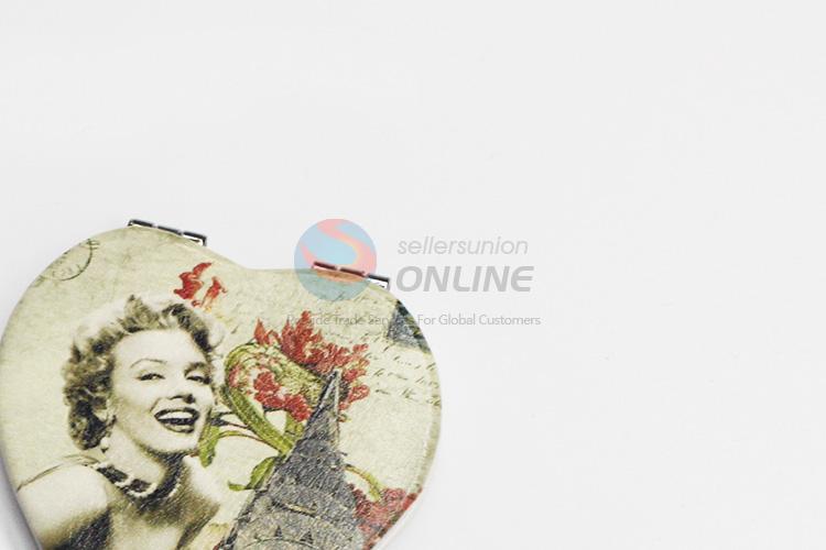 New Arrival Heart-shaped Folding Makeup Mirror for Sale