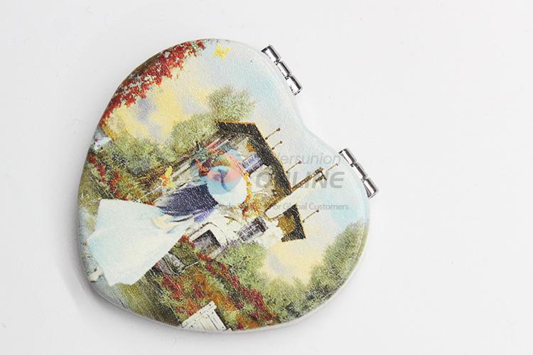 Factory Direct Heart-shaped Folding Makeup Mirror for Sale