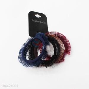 Tassel hair circle ponytail rings