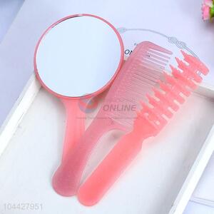 Customized cheap newest plastic mirror&comb set