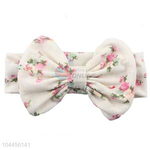 Baby Flower Printing Bowknot Headband With Factory Price