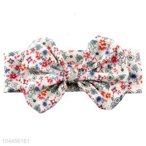 Made In China Cotton Flower Printing Bowknot Headband For Newborns