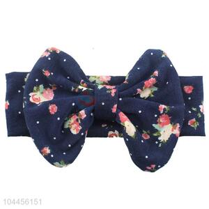 China Supplies Cotton Flower Printing Bowknot Headband For Little Girl