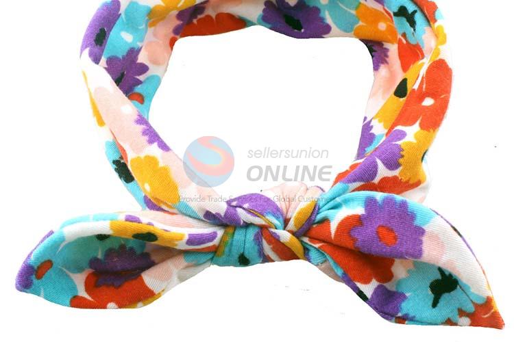 Hot Sale Rabbit Design Flower Printing Hairband For Baby