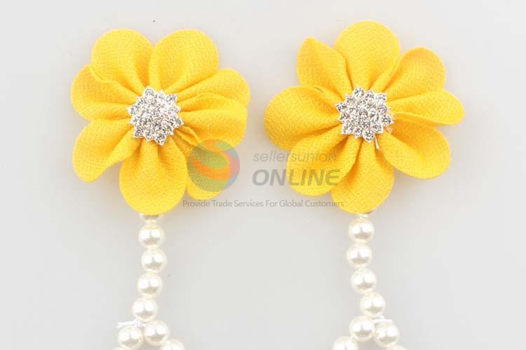 Low Price Trendy Chiffon Flower Pearl Baby Foot Ornaments