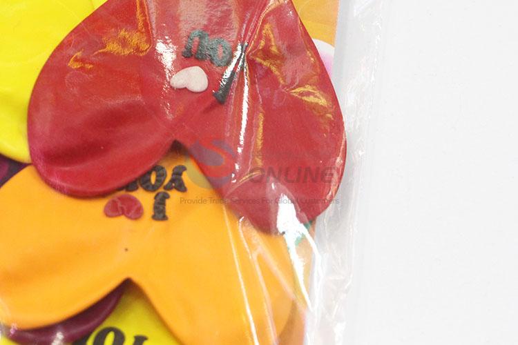 Hot-Selling Popular Latest Design Heart Shaped Colorful Party Latex Air Baloon