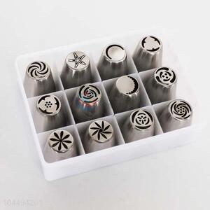 12pc Stainless Steel Cake Decorating Mouth Cream Icing Device