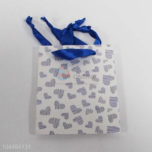 Custom Heart Pattern Paper Gift Bag Hand Bag