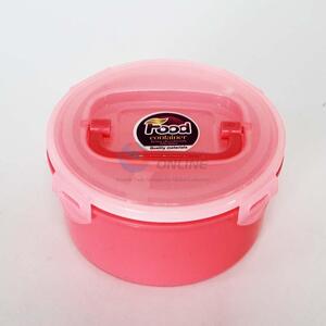 Lovely top quality pink plastic lunch box with spoon