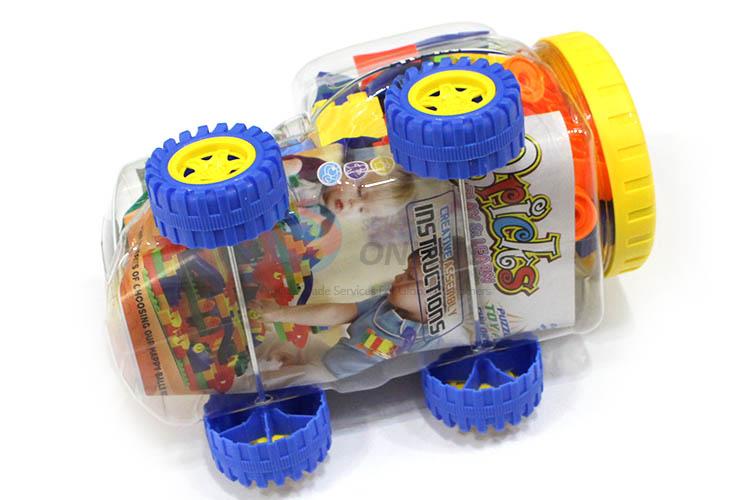 Cute Design Car Shape Barrel 52 Pieces Educational Building Block