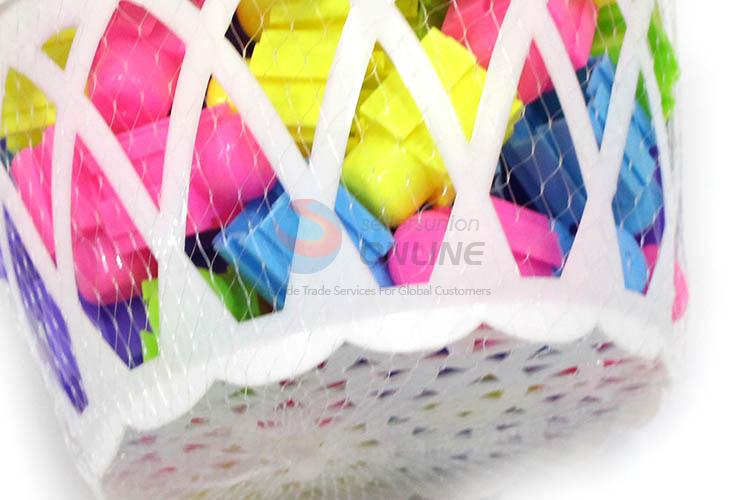 Hot Selling 60 Pieces Plastic Building Block With White Basket