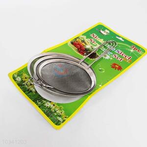 3Pcs Oil Strainer Set Stainless Steel Kitchen Tool