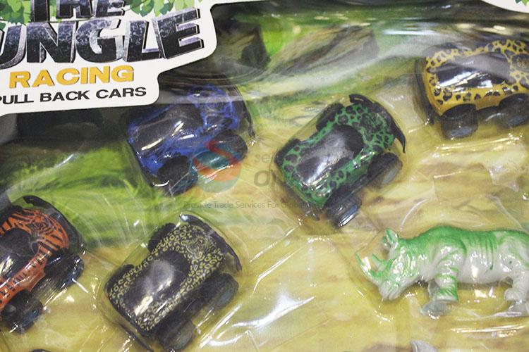 Kids Favor Cartoon Plastic Toy Vehicle Pull Back Off-road Car Toy and Animals