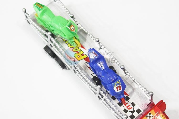Best High Sales Cute Plastic Inertial Truck Model Vehicle Toys with Motorcycle