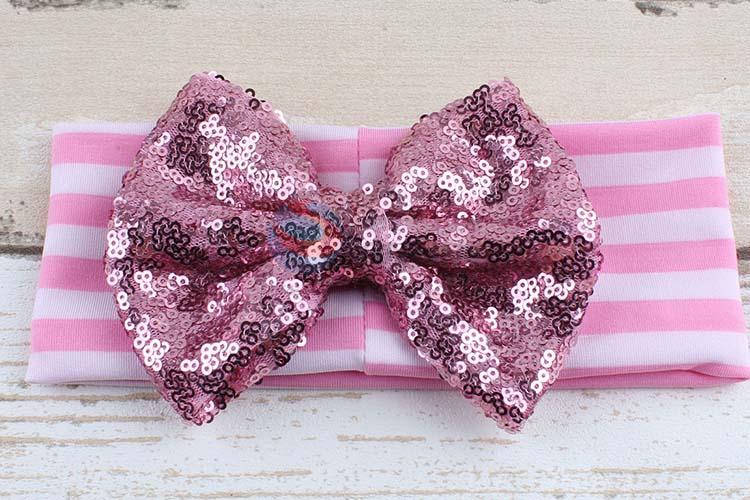 Hot Sale Lovely Bling Bling Bowknot Hairband For Baby