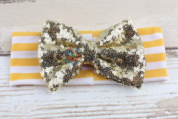 Hot Sale Lovely Bling Bling Bowknot Hairband For Baby