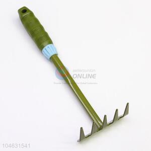 Cheap Price Iron Garden Rake Tool with Plastic Handle