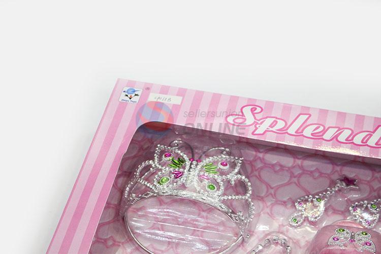 Factory Price Attractive Plastic Princess Queen Crown Accessory Jewel for Girls