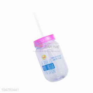 China wholesale plastic water bottle with straw