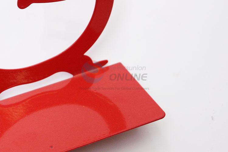 Wholesale Cheap Price Red Color Clock Shaped Metal Bookends