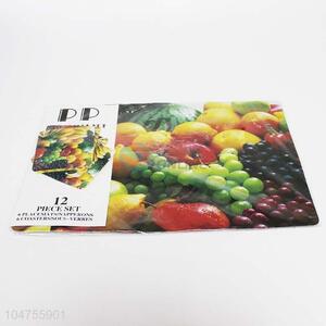 6+6PCS Printed Table Food Placemat