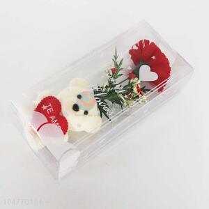Valentine Festival Decorative Ornament Small Bear with Carnation