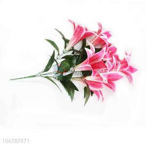 Simulation Plants Artificial Fake Flower Pink Color Fake Lily Decorative Flower