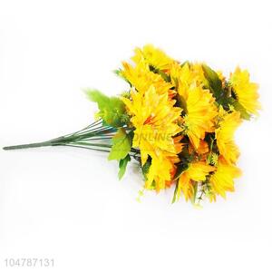 Wholesale A Bunch of Yellow Color Artificial Flower for Wedding Party