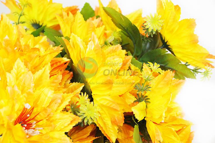Wholesale A Bunch of Yellow Color Artificial Flower for Wedding Party