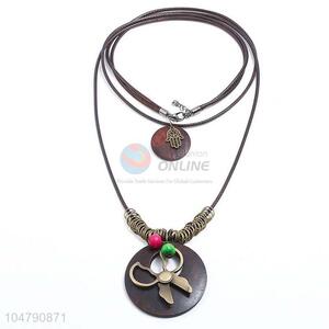 Cheap wholesale vintage alloy pendant wooden necklaces