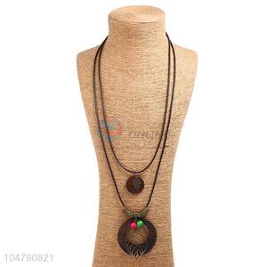 China OEM vintage alloy pendant wooden necklaces