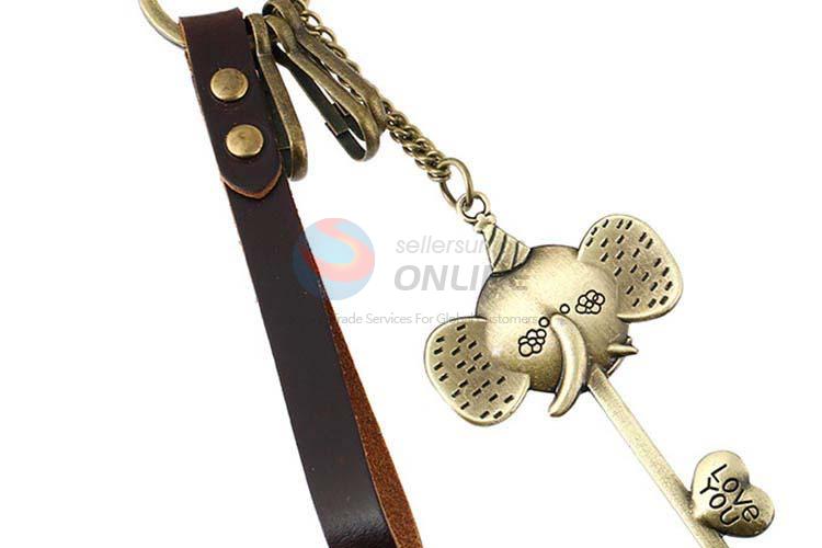 Top quality cheap cowhide key chain key ring
