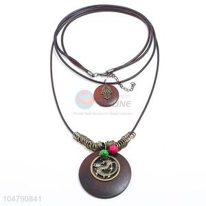 Competitive price vintage alloy pendant wooden necklaces