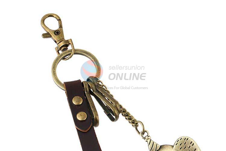 Top quality cheap cowhide key chain key ring