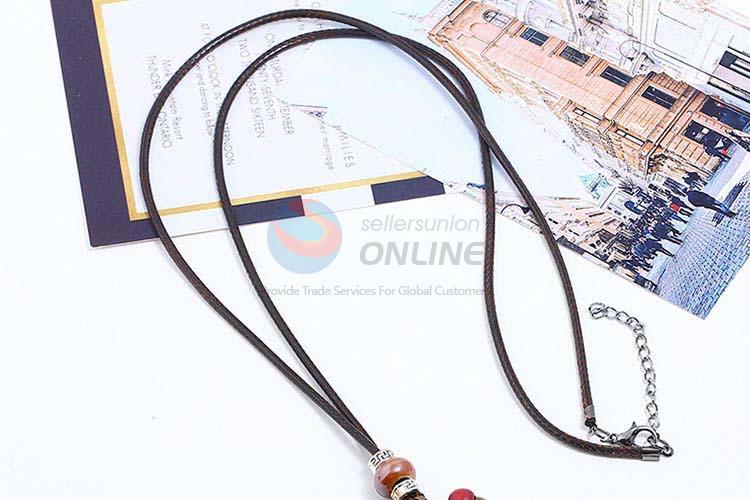Wholesale low price vintage alloy pendant wooden necklaces