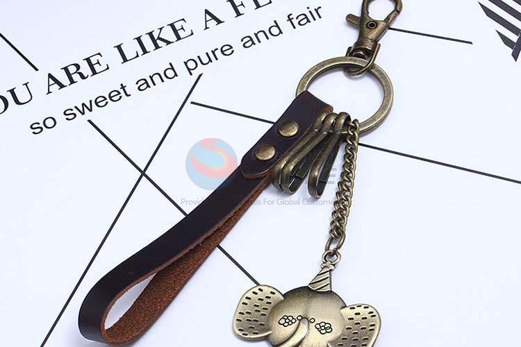 Top quality cheap cowhide key chain key ring