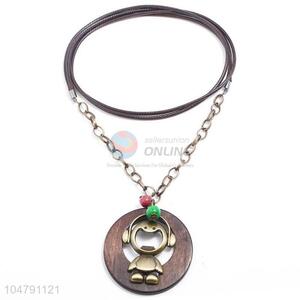 New products vintage alloy pendant wooden necklaces