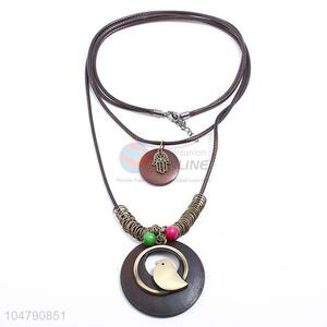 Customized vintage alloy pendant wooden necklaces