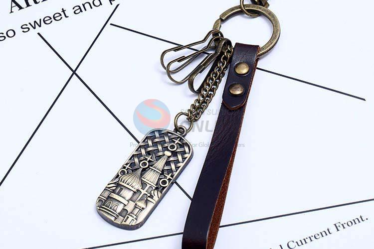 China factory cowhide key chain key ring