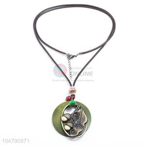 Recent design vintage alloy pendant wooden necklaces