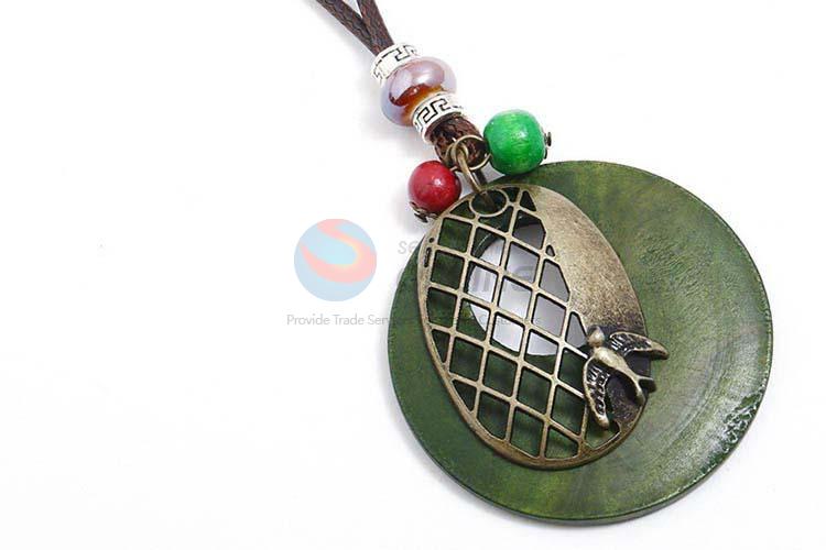 Top sale vintage alloy pendant wooden necklaces