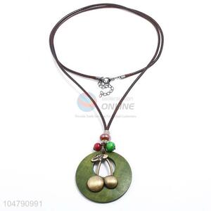 Factory customized vintage alloy pendant wooden necklaces