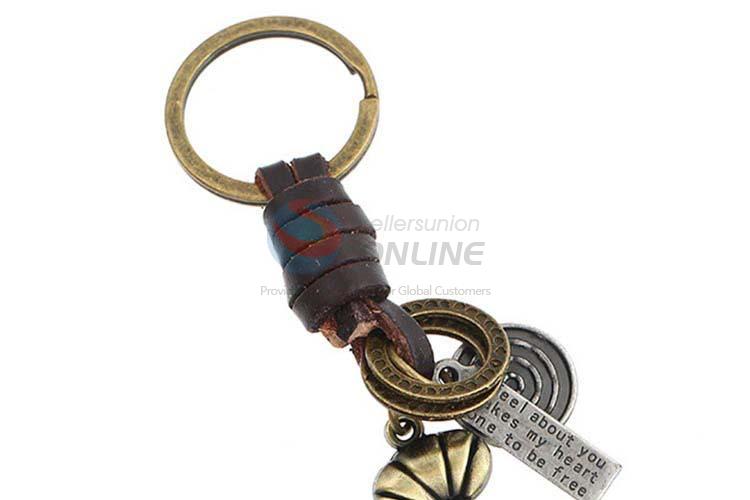 Promotional custom cowhide key chain key ring