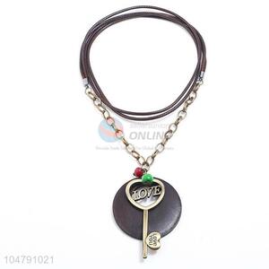 China factory vintage alloy pendant wooden necklaces