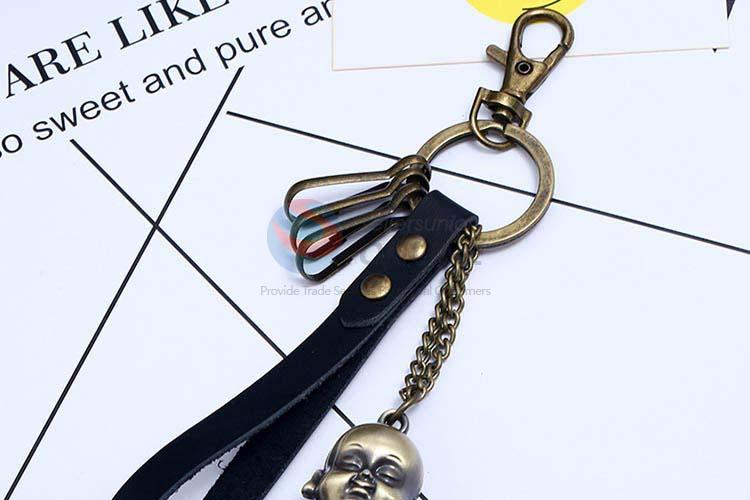 High grade custom cowhide key chain key ring